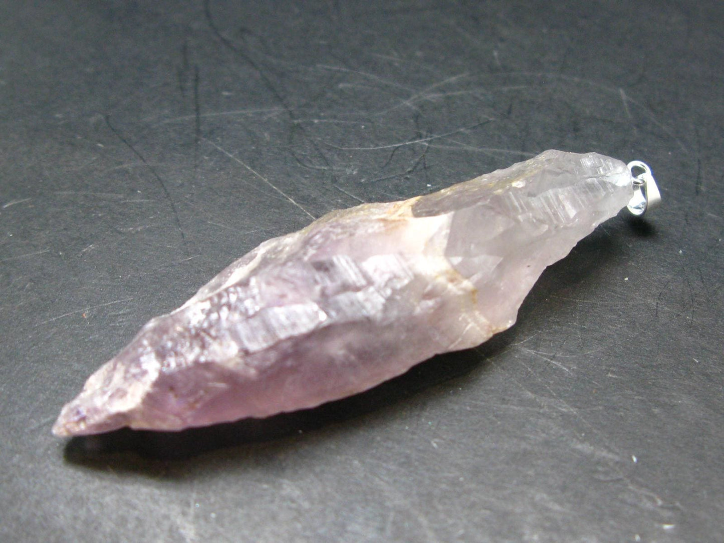 Rare Raw Auralite Super 23 Amethyst Silver Pendant From Canada - 2.8" - 16.83 Grams
