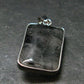 Large Tourmalinated Quartz Crystal Silver Plated Pendant From Brazil - 1.4" - 5.88 Grams