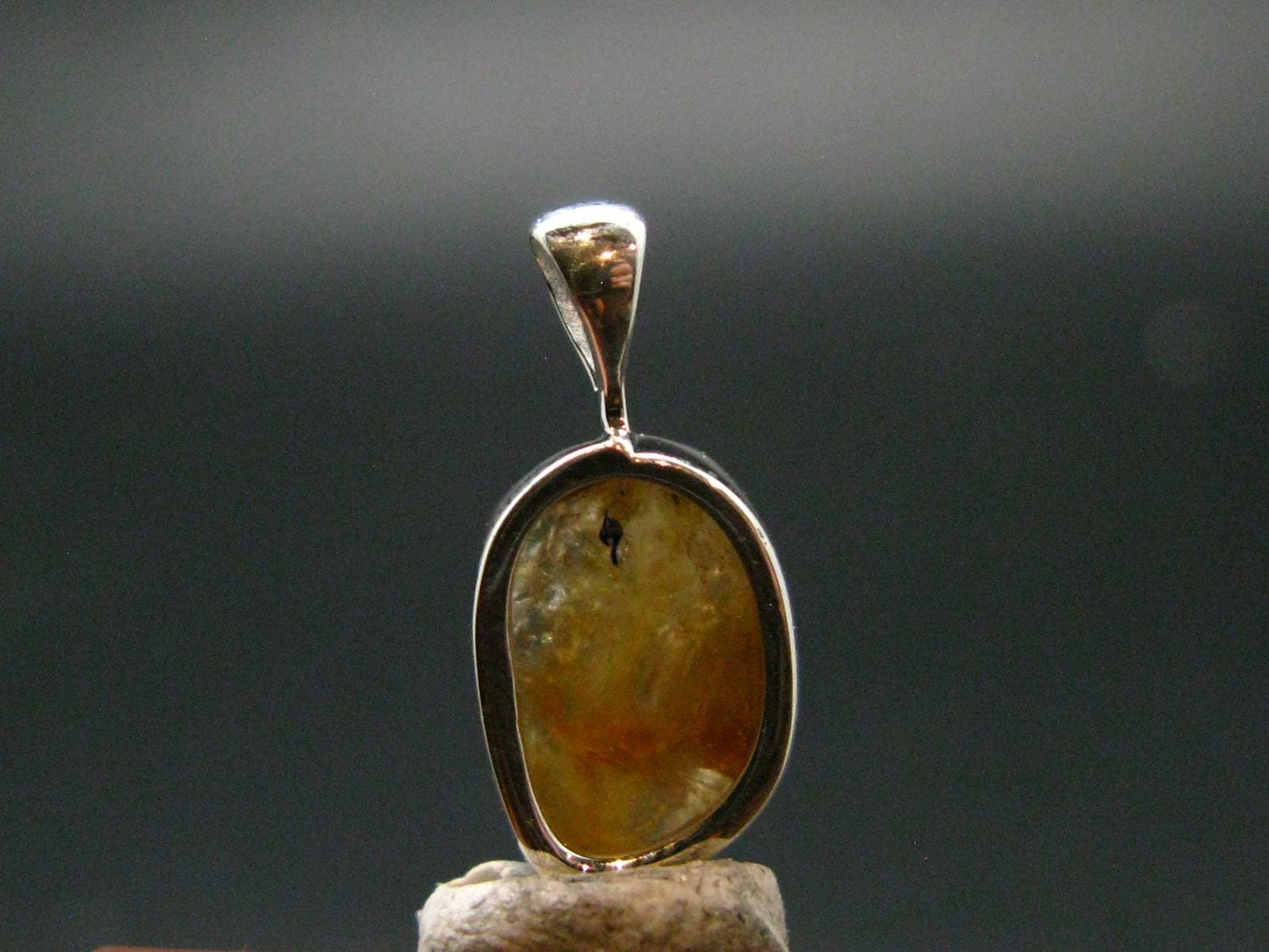 Rare Herderite Crystal Silver Pendant from Brazil - 0.7" - 1.16 Grams