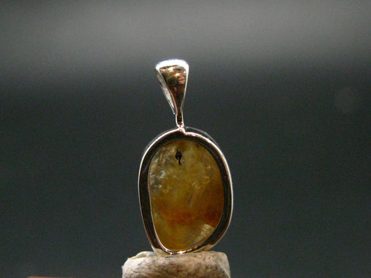Rare Herderite Crystal Silver Pendant from Brazil - 0.7" - 1.16 Grams