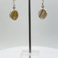 Golden Rutile Crystal Drop Earrings – Natural Gemstone Sterling Silver Dangle Jewelry