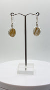 Golden Rutile Crystal Drop Earrings – Natural Gemstone Sterling Silver Dangle Jewelry