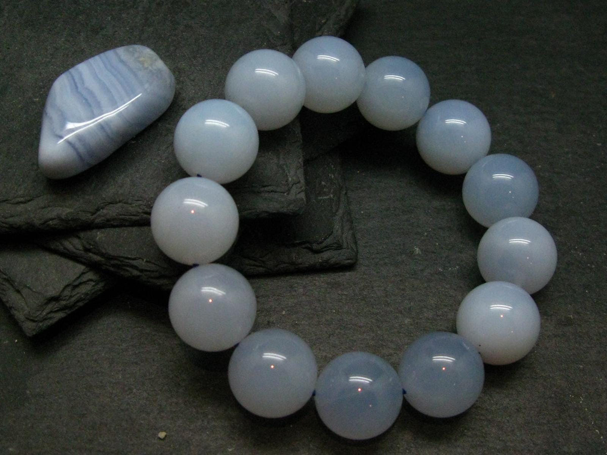Chalcedony Genuine Bracelet ~ 7 Inches ~ 16mm Round Beads