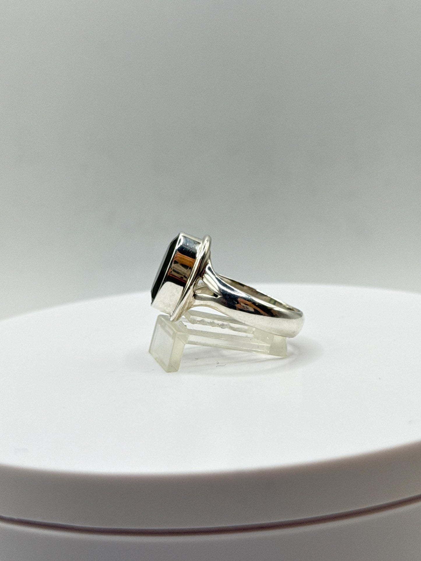 Natural Moldavite Ring | Genuine Green Tektite from Czech Republic | Transformation Crystal Jewelry - Size 10