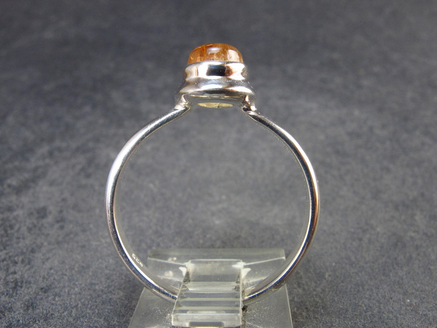 Fabulous Untreated Imperial Topaz 925 Silver Ring from Brazil - Size 9 - 3.34 Grams
