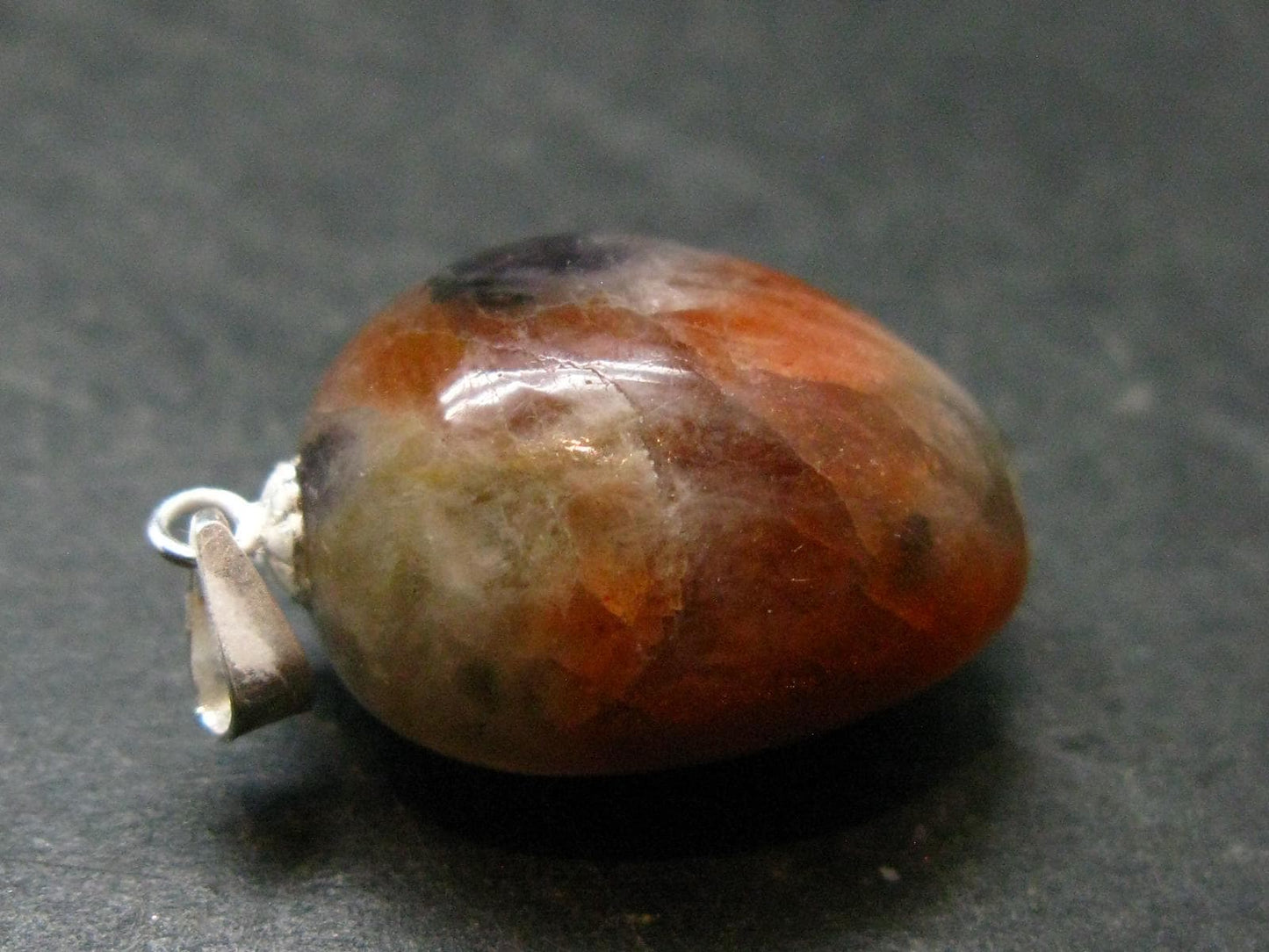 Iolite Cordierite & Sunstone Silver Pendant From India - 1.1" - 6.08 Grams