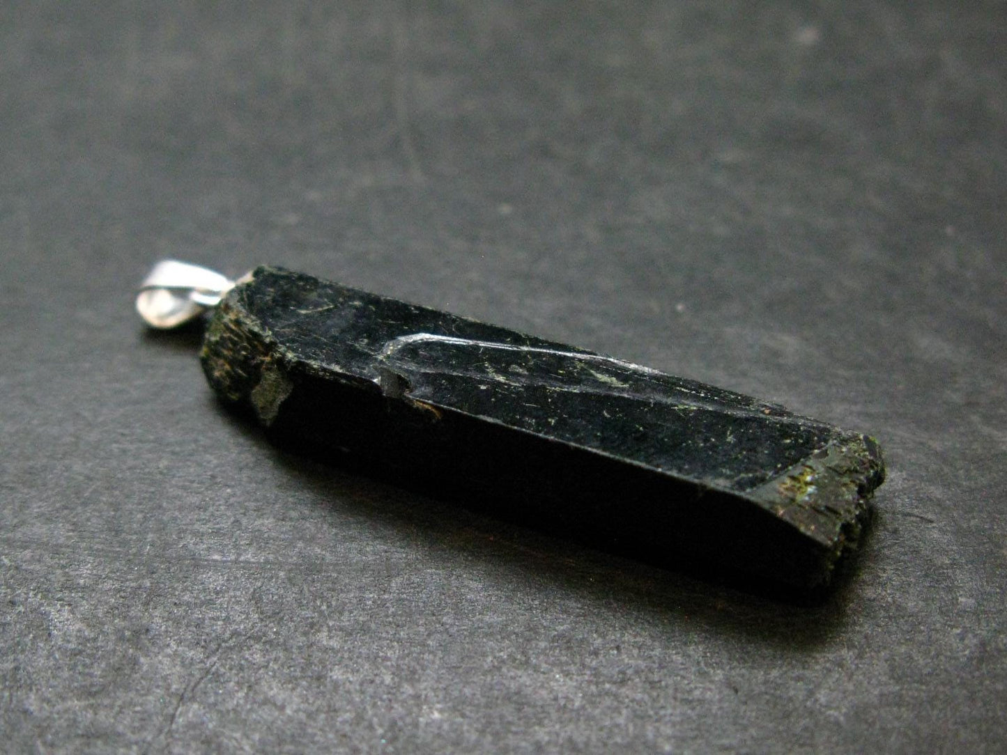 Aegirine Crystal Silver Pendant From Malawi - 1.6" - 4.64 Grams