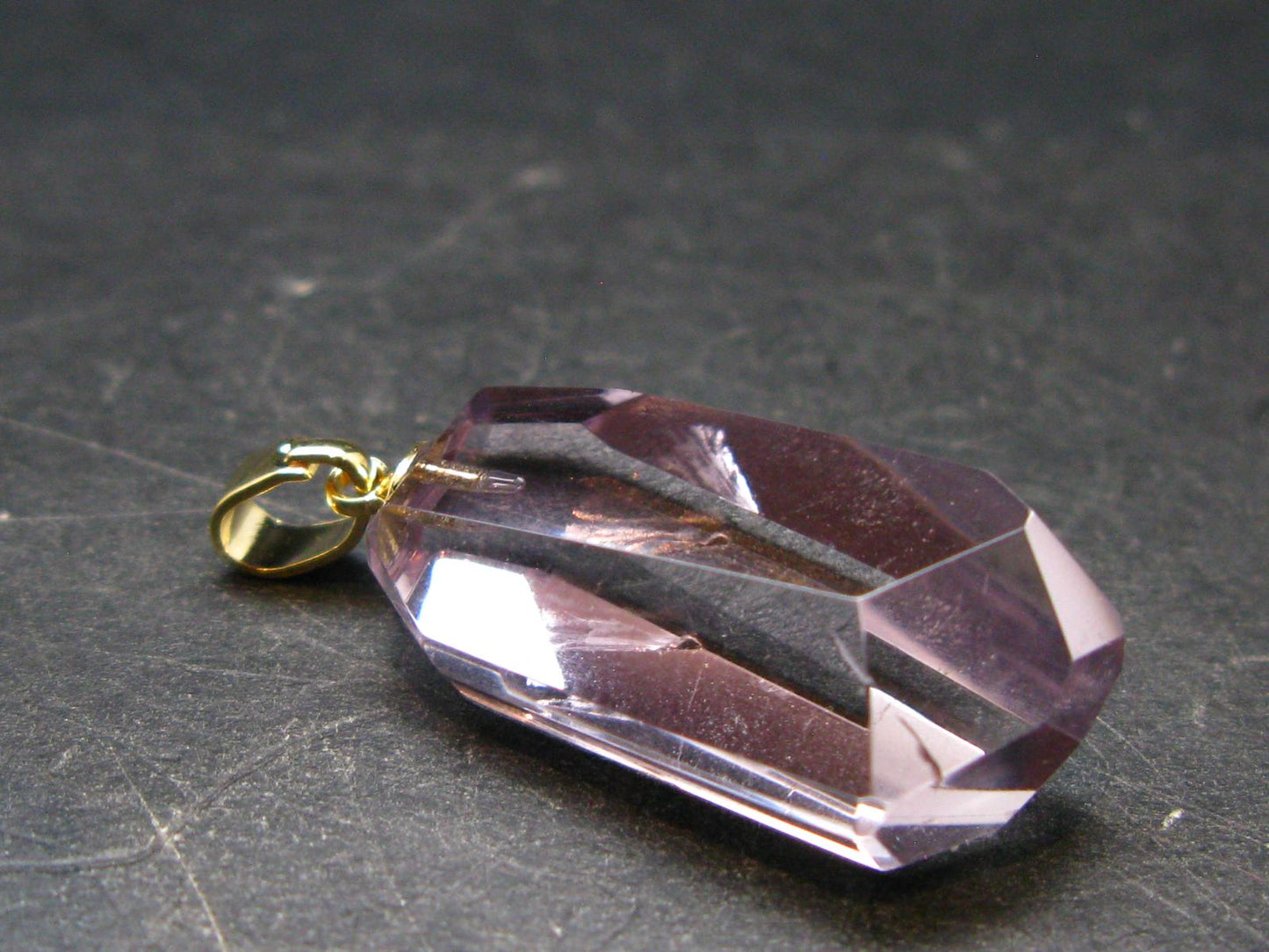 Amethyst Sterling Silver Gold Plated Pendant From Brazil - 1.4" - 6.05 Grams