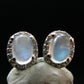Moonstone Stud Earrings In Sterling Silver From India - 2.63 Grams