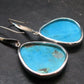 Nice Raw Natural Turquoise Sterling Silver Earrings from Mexico - 13.80 Grams
