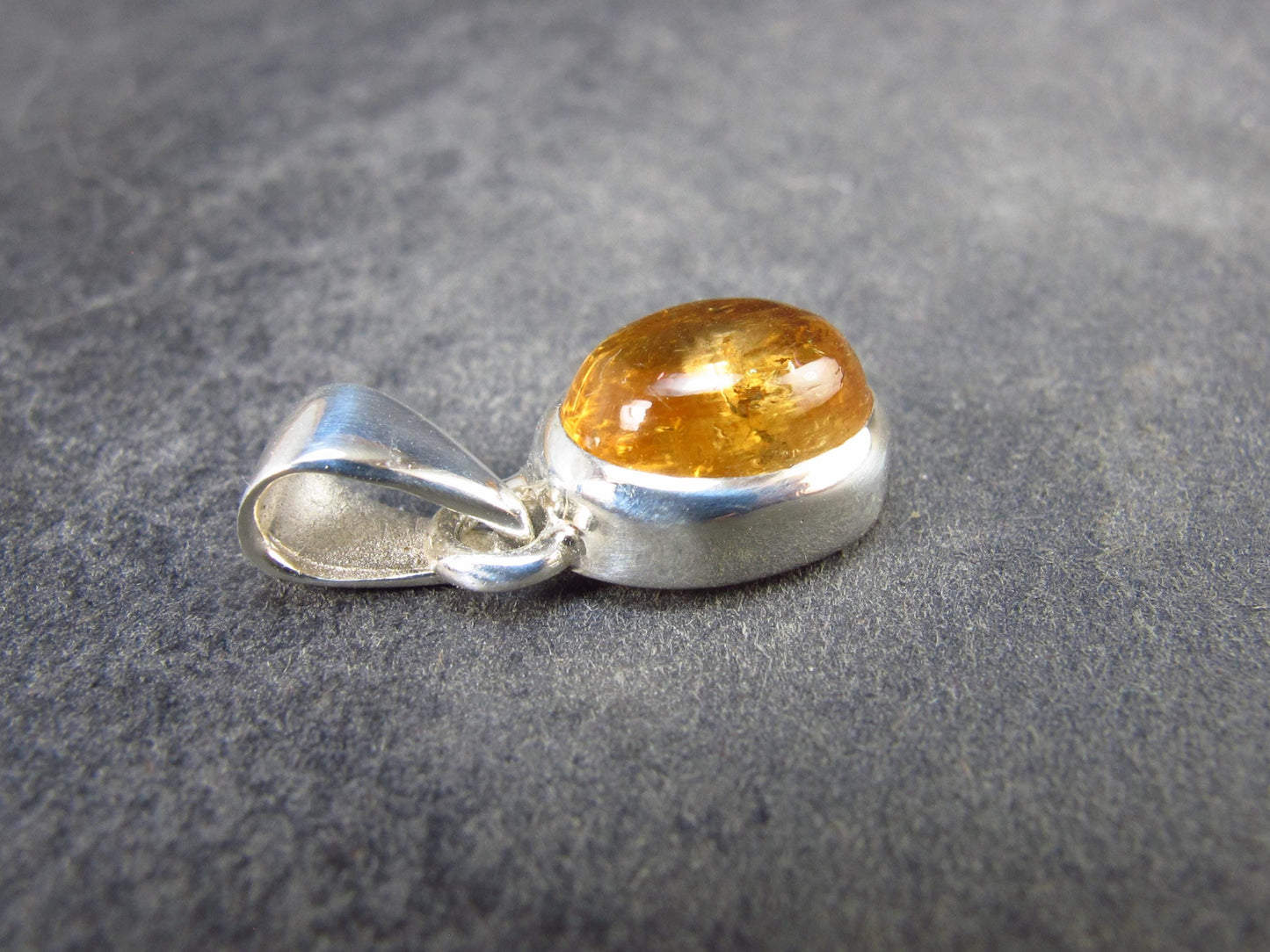 Imperial Topaz Crystal Silver Pendant from Brazil - 0.7" - 2.26 Grams