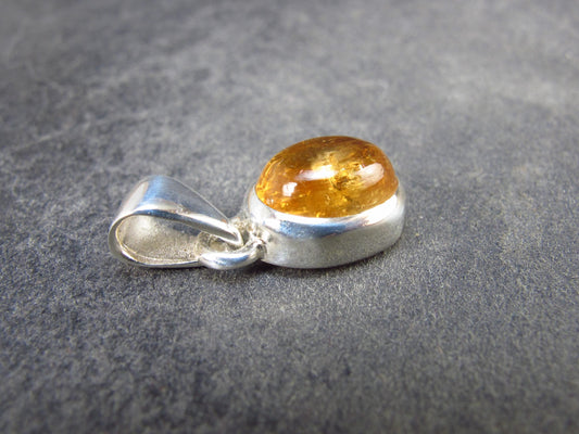 Imperial Topaz Crystal Silver Pendant from Brazil - 0.7" - 2.26 Grams