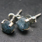 Santa Maria Aquamarine Crystal Stud Earrings In Sterling Silver From Brazil - 0.4"