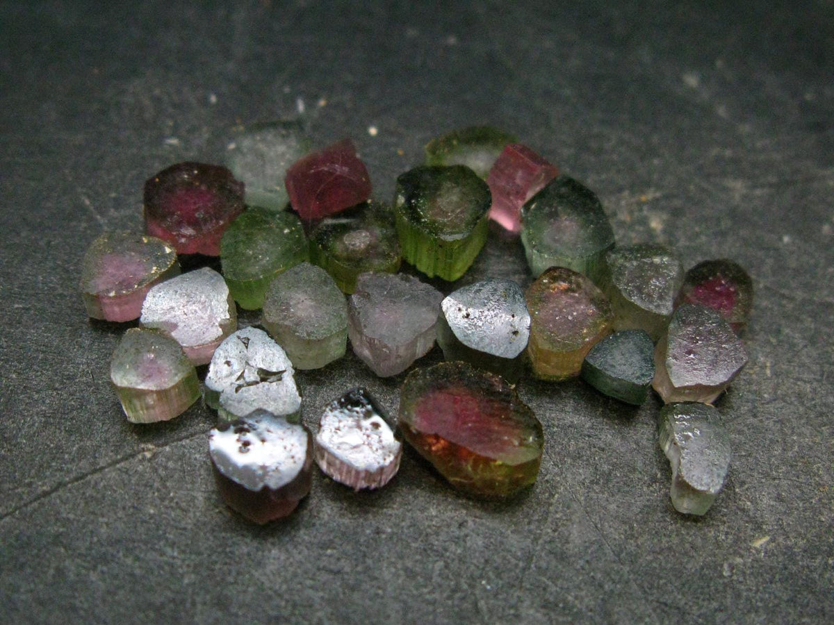 Lot of 25 Watermelon Tourmaline Crystal Slices From Brazil - 20 Carats