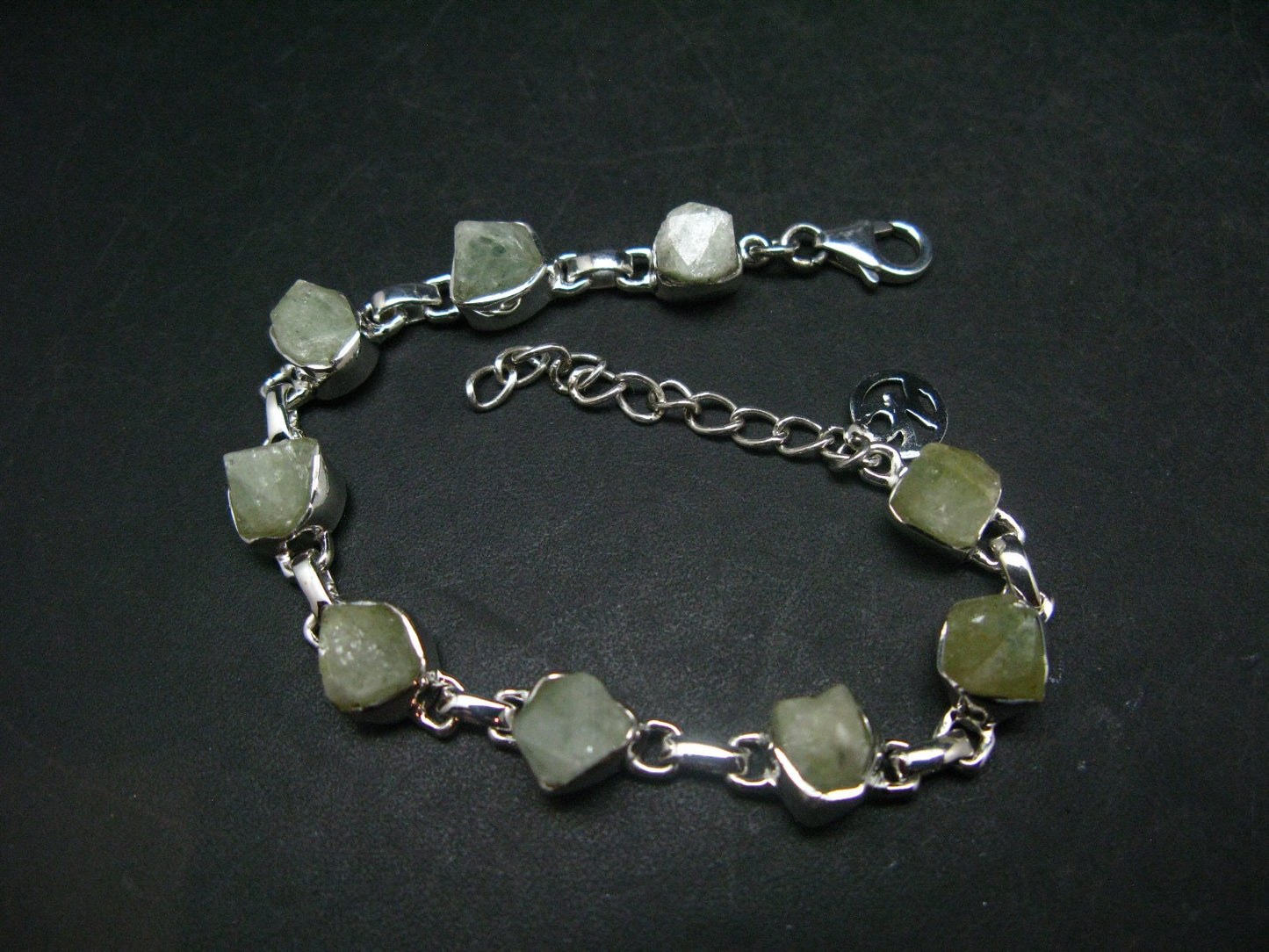 Rhodizite Rhodozite Silver Bracelet From Madagascar- 7" - 13.6 Grams