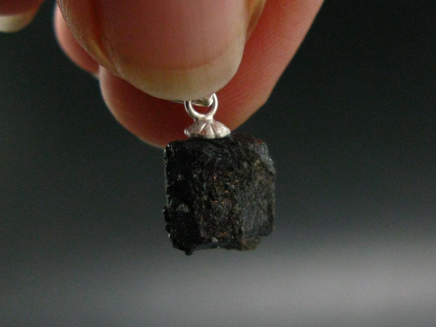 Extremely Rare! Amazing Natural Terminated Brookite Crystal Silver Pendant From Arkansas - 0.7" - 1.65 Grams