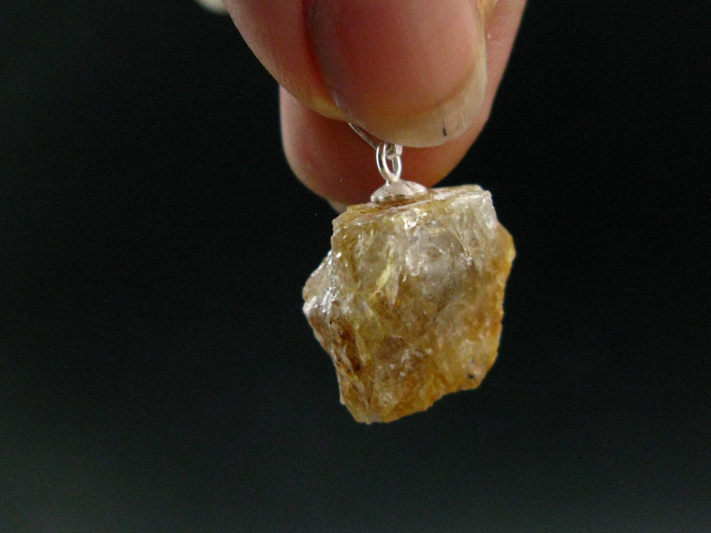 Rare Herderite Crystal Silver Pendant from Brazil - 0.9" - 3.18 Grams