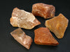 Lot of 5 Natural Rough Red - Brown Aventurine Stones from Brazil