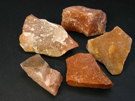 Lot of 5 Natural Rough Red - Brown Aventurine Stones from Brazil