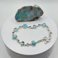 Larimar and Blue Topaz Silver Bracelet Ocean Gemstone Adjustable Link Bracelet Gift
