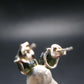 Natural Moldavite Tektite Raw Stud Earrings In Sterling Silver From Czech Republic - 2.10 Grams