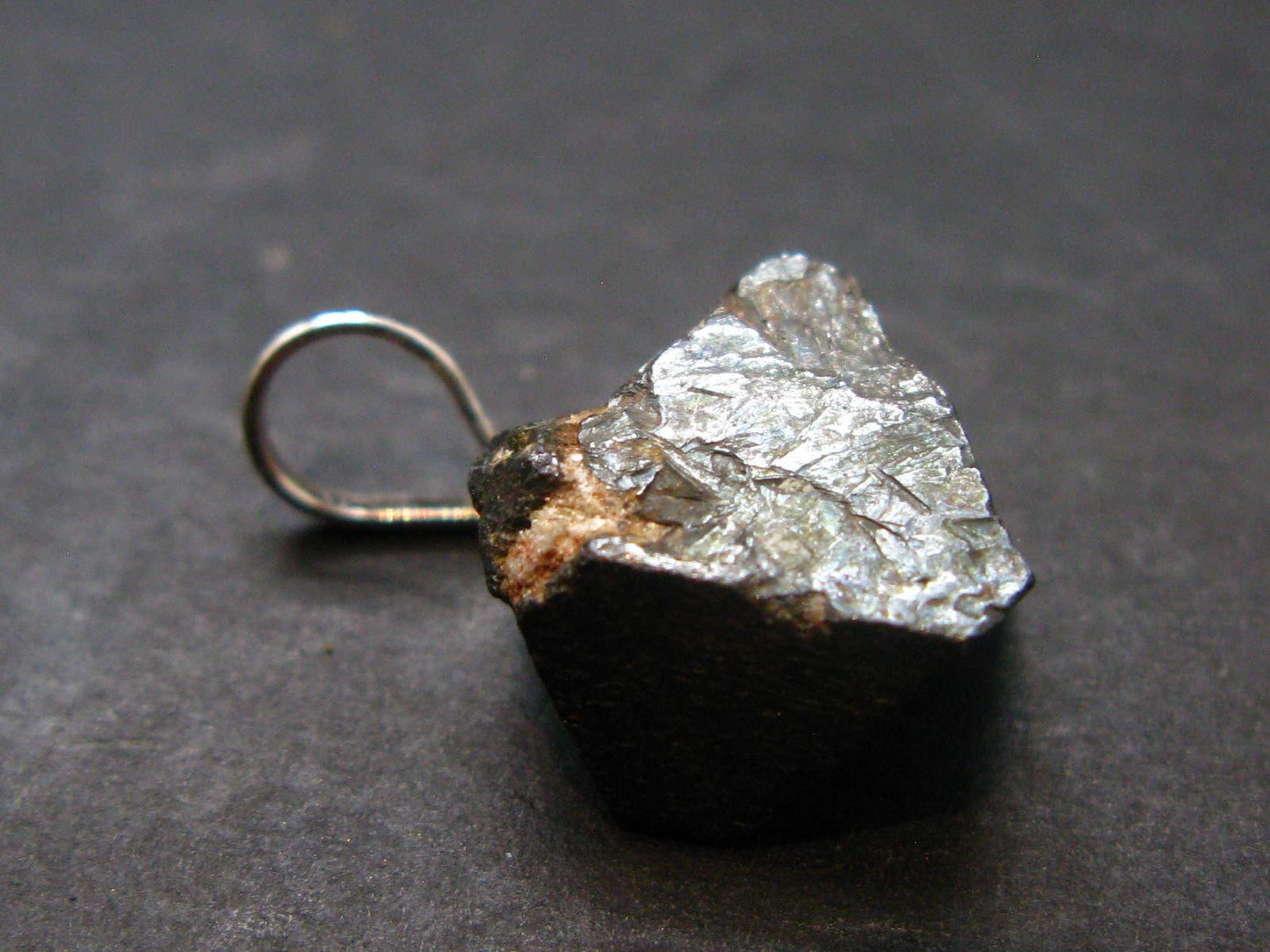 Magnetite Crystal Silver Pendant From Bolivia - 0.8" - 3.27 Grams