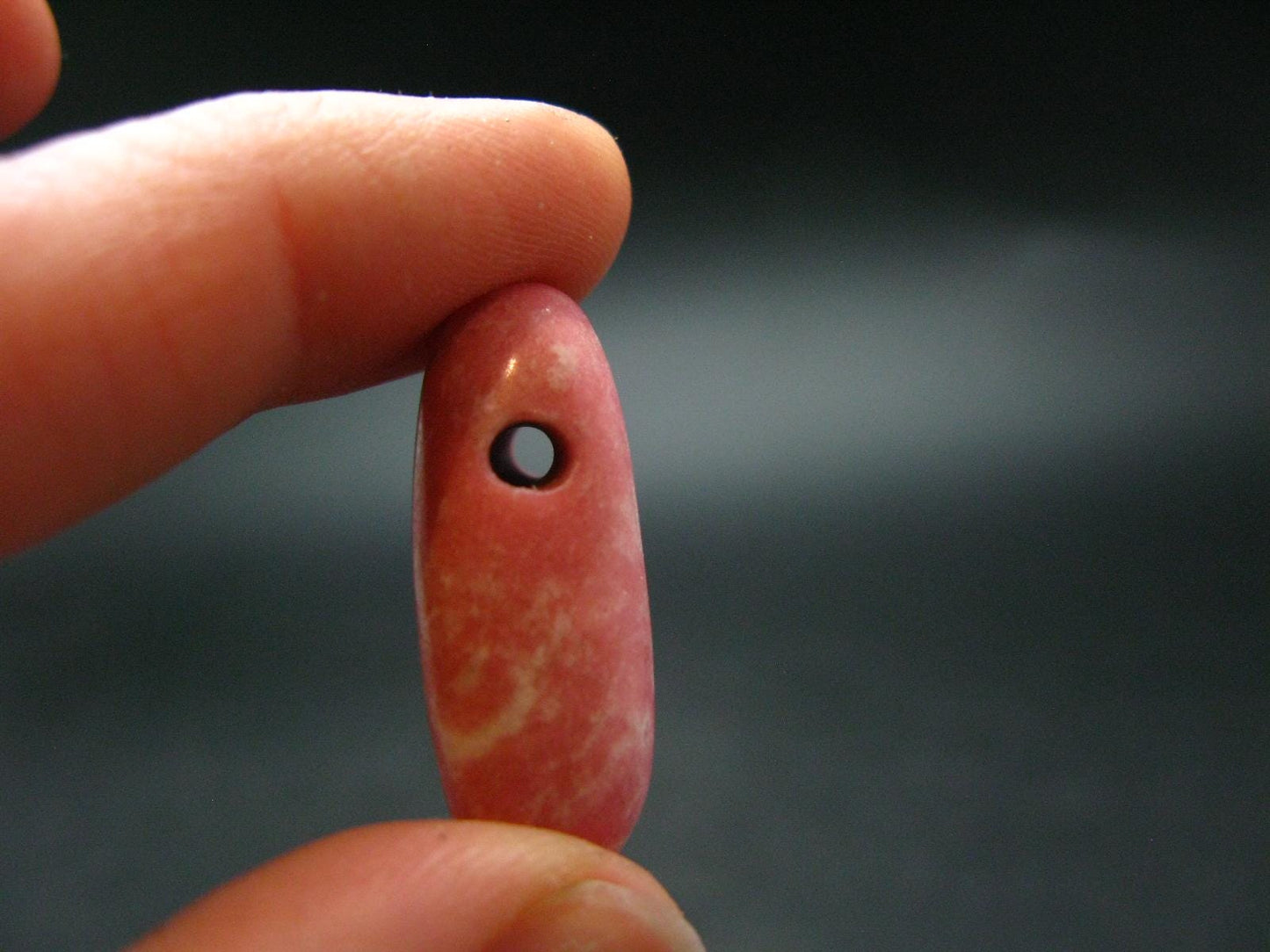 Rare Thulite Metal Free Pendant From Greenland - 1.1" - 9.33 Grams
