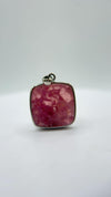 Cobalto Calcite Pendant Pink Gemstone Silver Necklace Natural Crystal Jewelry Healing Stone Gift