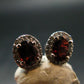 Natural Faceted Red Garnet Almandine Sterling Silver Stud Earrings from India - 2.44 Grams