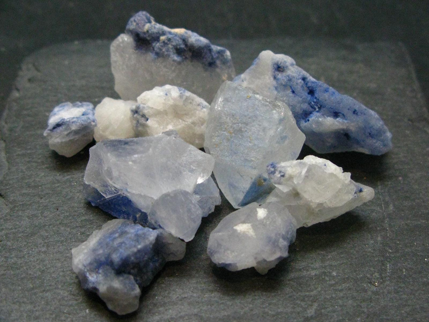 Lot of 10 Dumortierite In Quartz Crystals From Brazil - 46.78 Grams