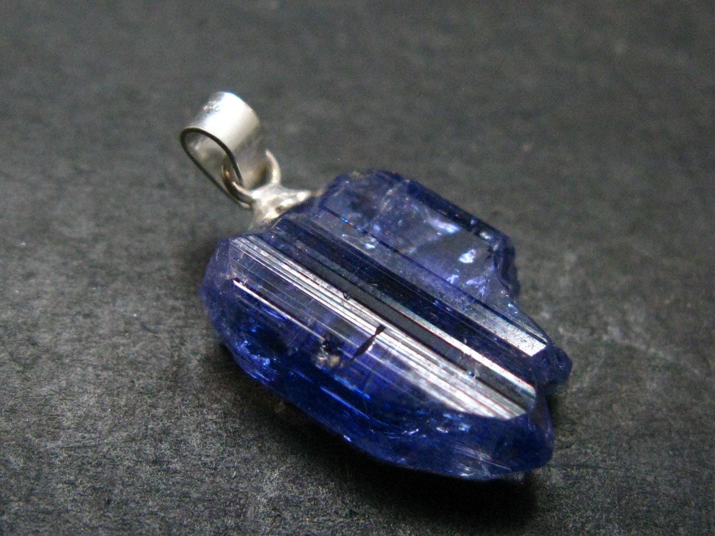 Tanzanite Pendant In Sterling Silver From Tanzania - 0.9" - 2.31 Grams