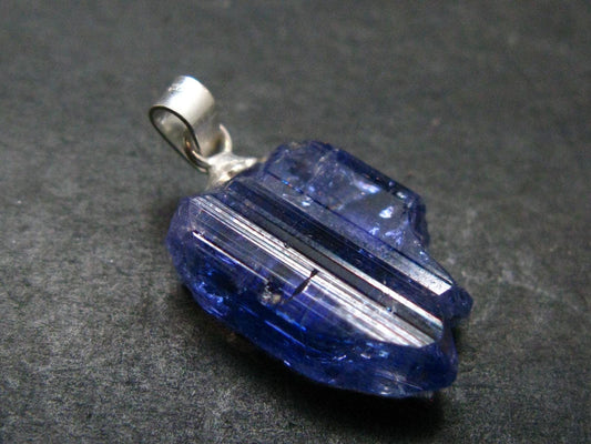 Tanzanite Pendant In Sterling Silver From Tanzania - 0.9" - 2.31 Grams