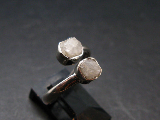 Very Rare White Cryolite 925 Silver Ring from Greenland - Size 8 - 2.47 Grams
