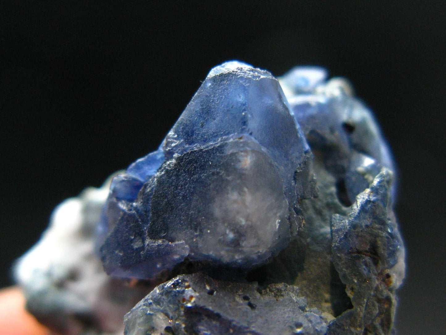 Beautiful Benitoite and Neptunite on Natrolite Cluster From California - 1.4"