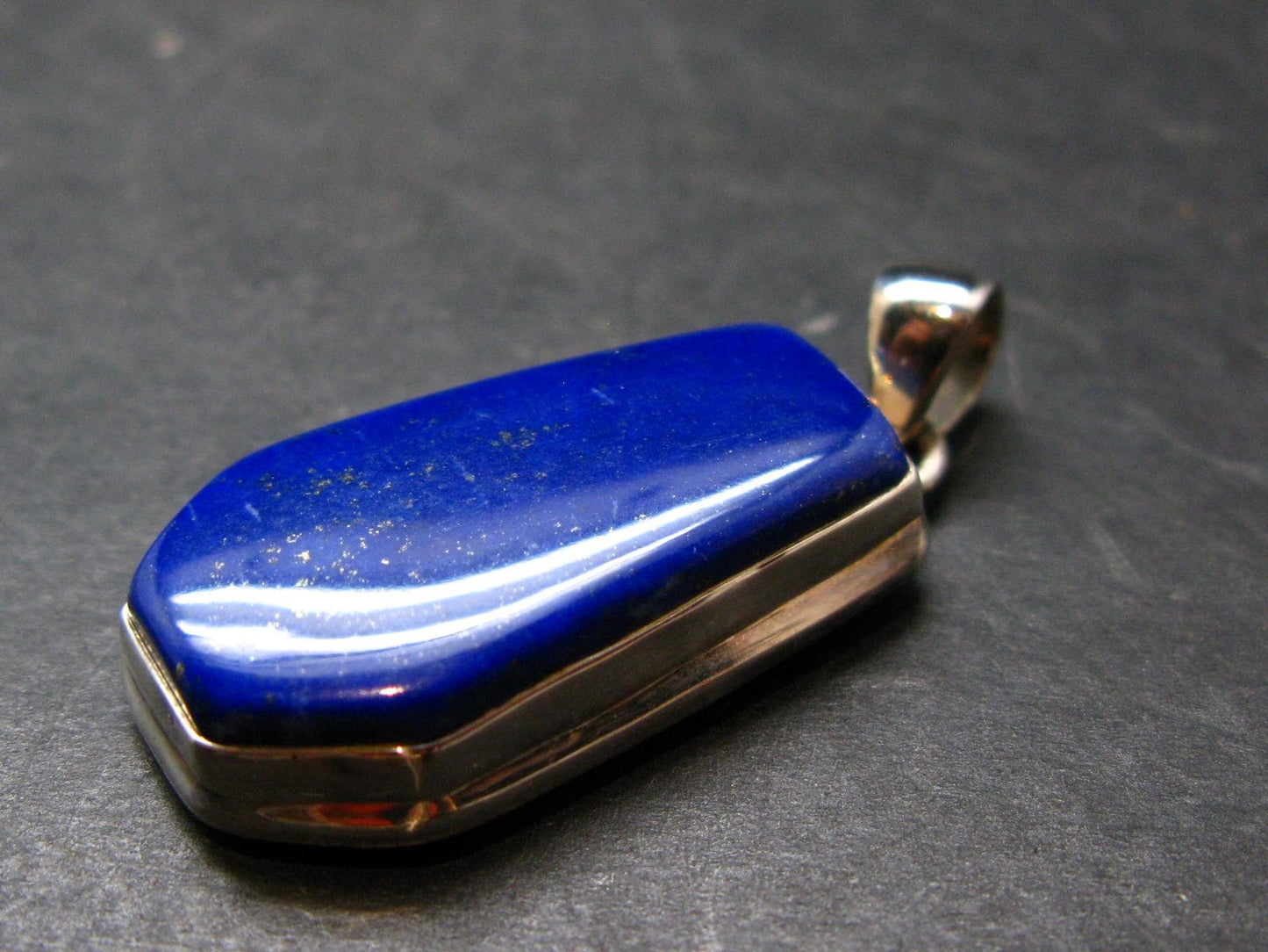 Lapis Lazuli Silver Pendant From Afghanistan - 1.7" - 11.81 Grams