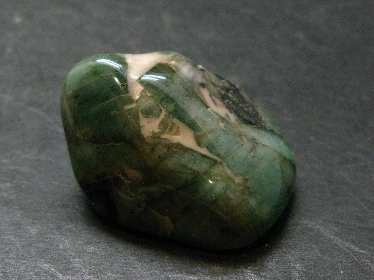 Natural Emerald Tumbled Stone from Brazil - 1.4" - 21.48 Grams