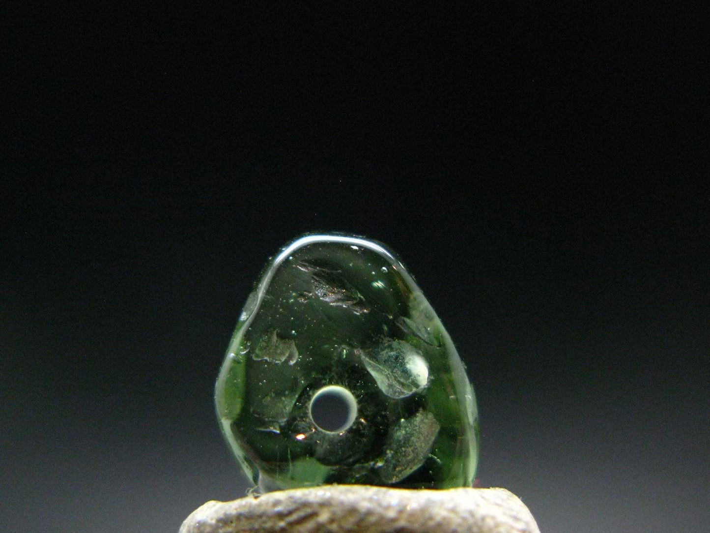 Moldavite Tektite Tumbled Bead from Czech Republic - 10 mm - 3.10 Carats