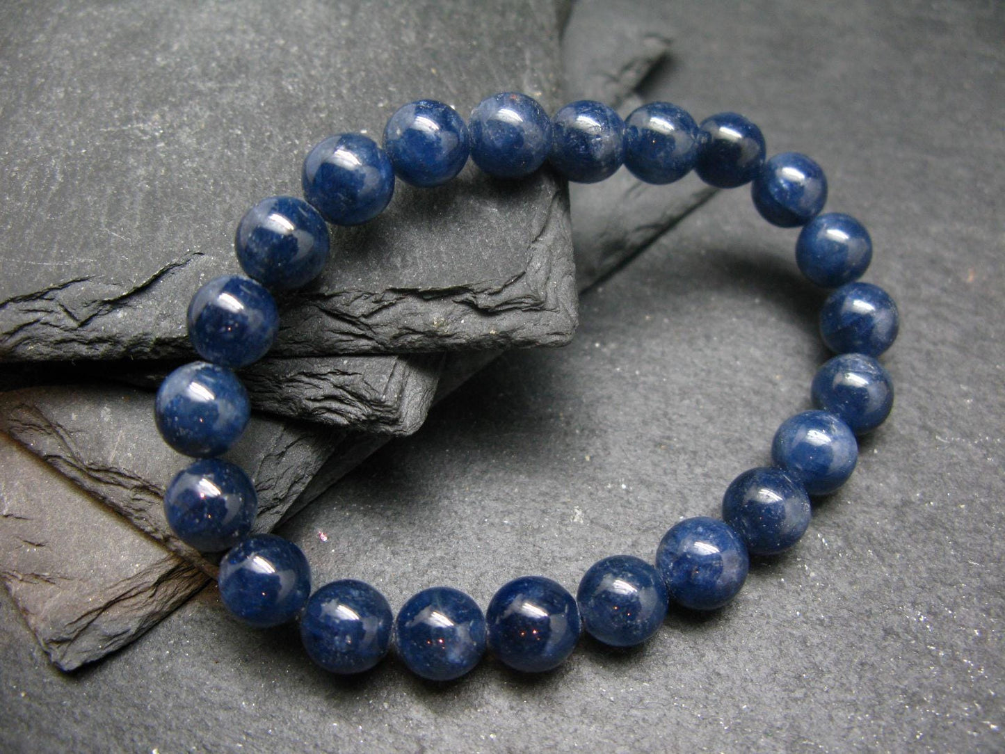 AAA Grade Gem Blue Sapphire Genuine Bracelet ~ 7 Inches ~ 8.5mm Round Beads