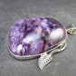 Rare High-Quality Charoite Pendant in SS From Russia - 1.6" - 18.5 Grams