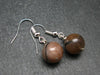 Andalusite (Variety of Chiastolite) 10mm Round Beads Dangle Shepherd Hook Earrings from China
