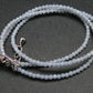 Lightweight Gem Sparkly Faceted Blue-Grey Angelite (anhydrite) Tiny 2mm Round Beads Necklace from Peru