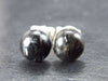 Very Rare Sterling Silver Nuumite Nuummite Stud Earrings From Greenland