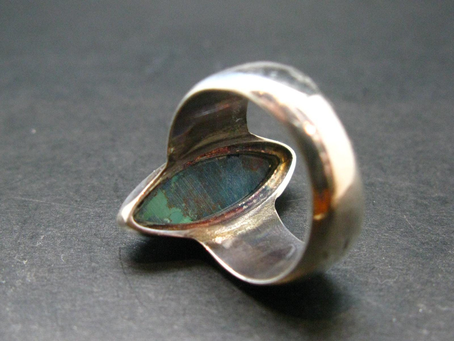 Quantum Quattro Shattuckite Malachite Dioptase Chrysocola Ring in SS From Namibia - Size 8 - 9.42 Grams