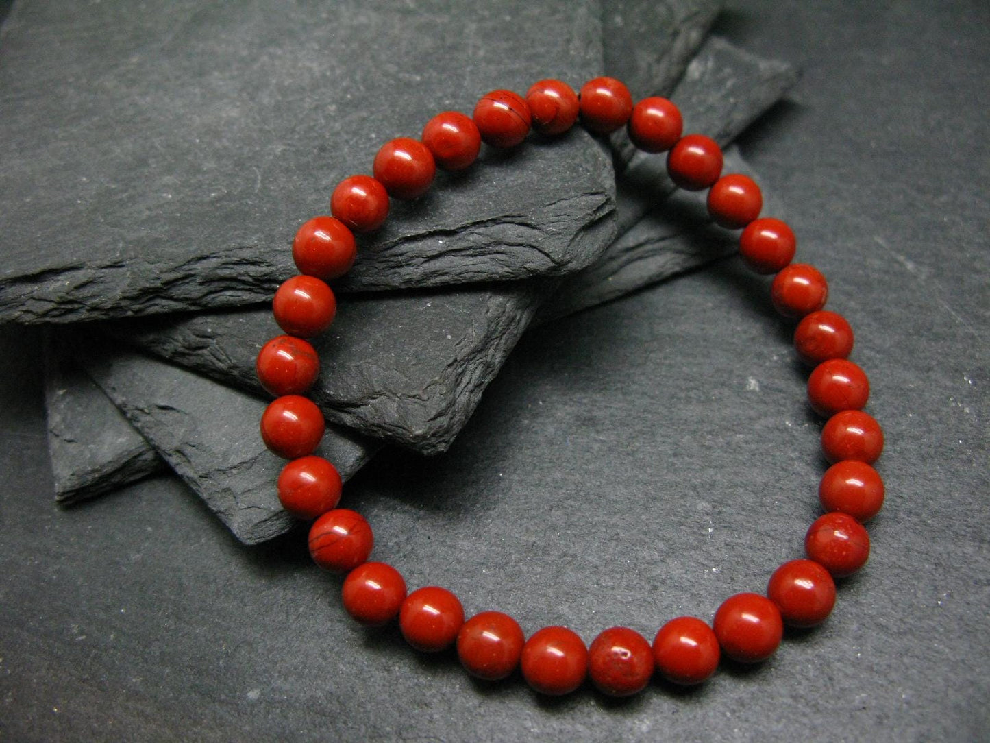 Red Jasper Genuine Bracelet ~ 7 Inches ~ 6mm Round Beads