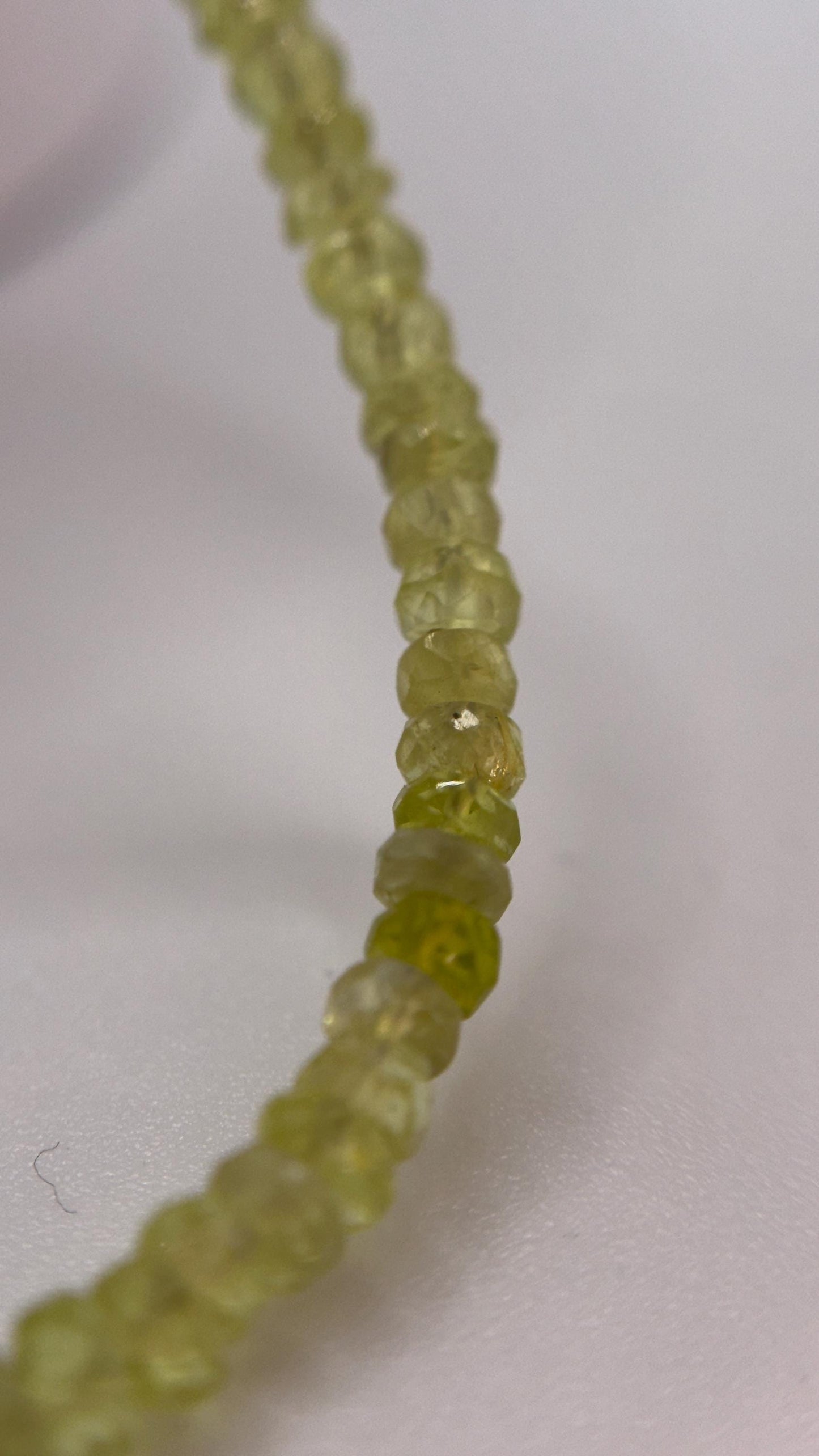 Natural Chrysoberyl Beaded Necklace, Faceted Rondelle Strand, Minimalist Crystal Jewelry