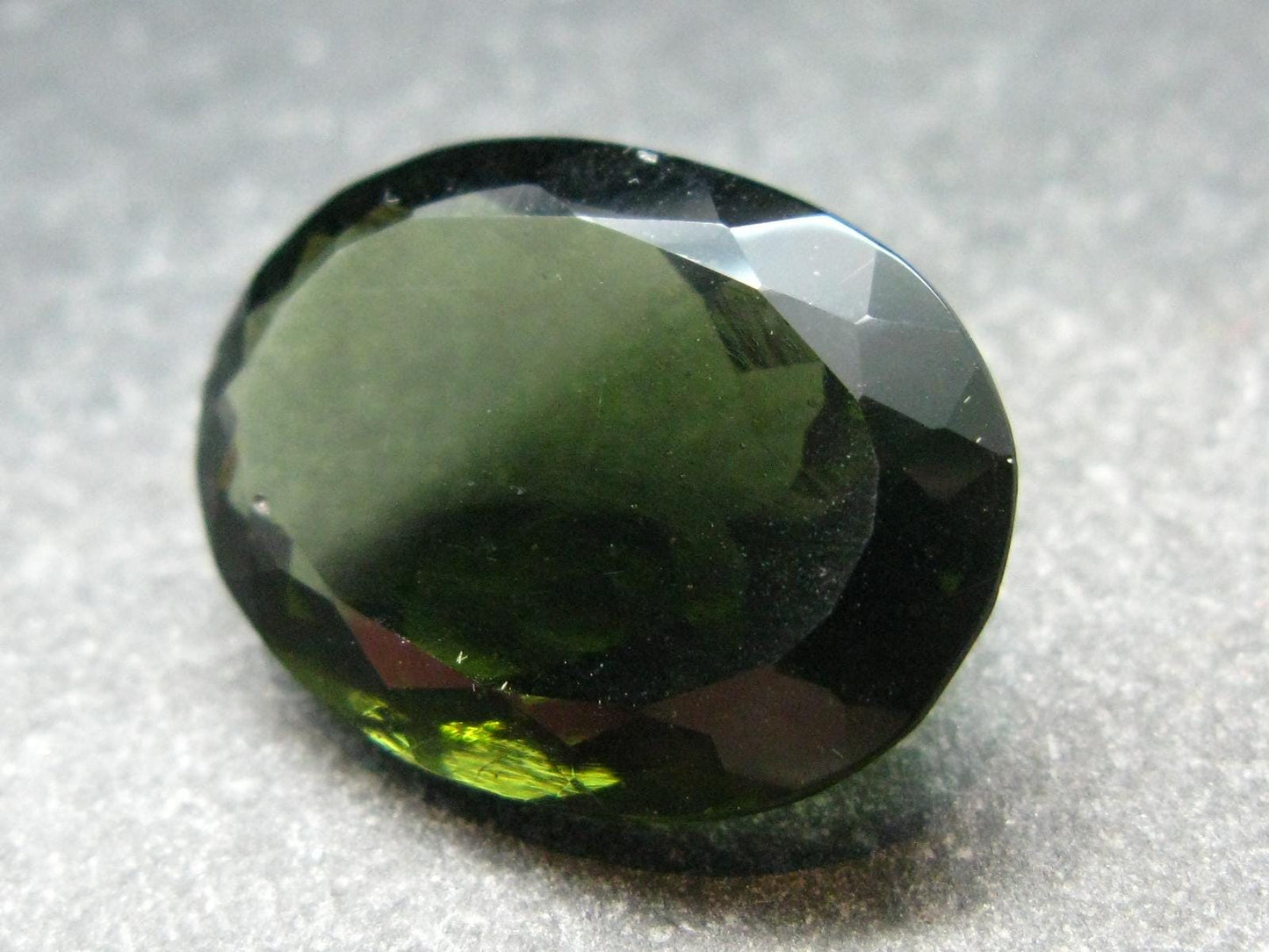 Moldavite Tektite Gem Cut Facetted Stone from Czech Republic - 19.50 Carats - 23x17mm