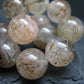 Red Rutilated Quartz Genuine Bracelet ~ 7 Inches ~ 17mm Round Beads