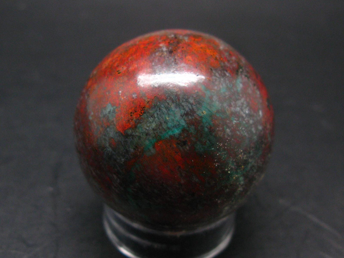 Crimson Cuprite w/ Chrysocola Sphere Ball from Mexico - 1.6" - 119.2 Grams