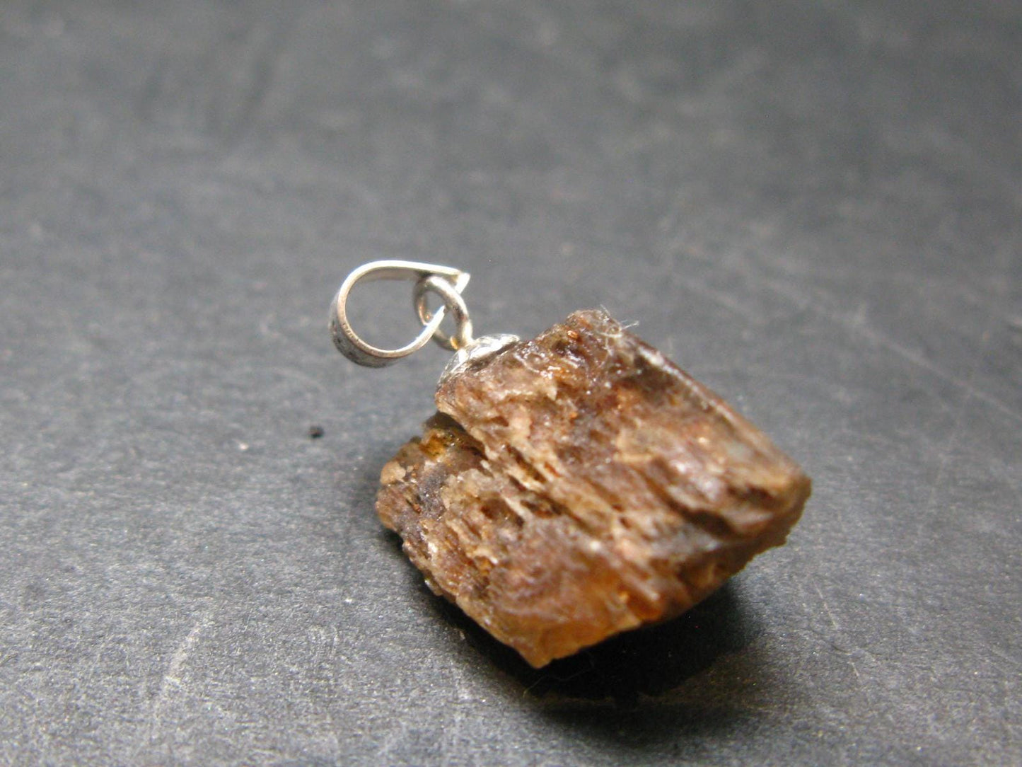 Rare Enstatite Crystal 925 Silver Pendant From Tanzania - 0.8" - 1.87 Grams