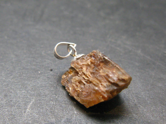 Rare Enstatite Crystal 925 Silver Pendant From Tanzania - 0.8" - 1.87 Grams